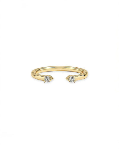 18K Solid Gold 0.2ct Natural Diamond Stacking Ring