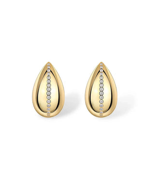 18K Solid Gold Natural Diamond Teardrop Studs Earrings