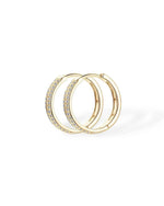 18K Solid Gold 0.32ctw Inside Out Natural Diamond Hoop Earrings - Alternate Angle | Riyanika Jewels