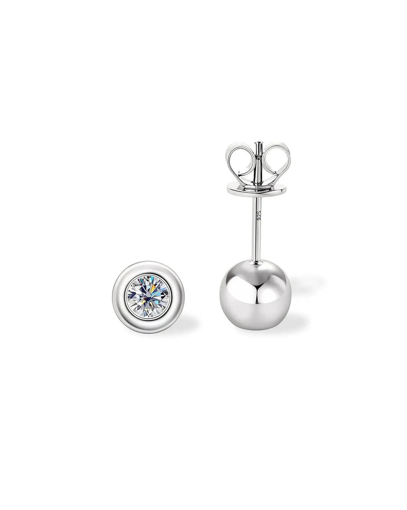 18K Solid Gold 0.4ct Natural Diamond Bead Studs