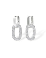 14K Natural Diamond Oval Cut Drop Earrings
