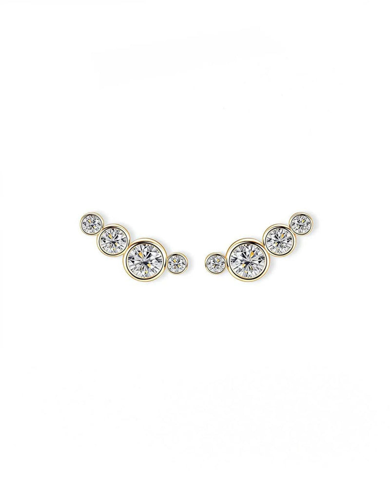 18K Solid Gold Four Lab Grown Diamonds Stud Earrings | 18K Solid Gold Stackable Diamond Studs - Detail | Riyanika Jewels