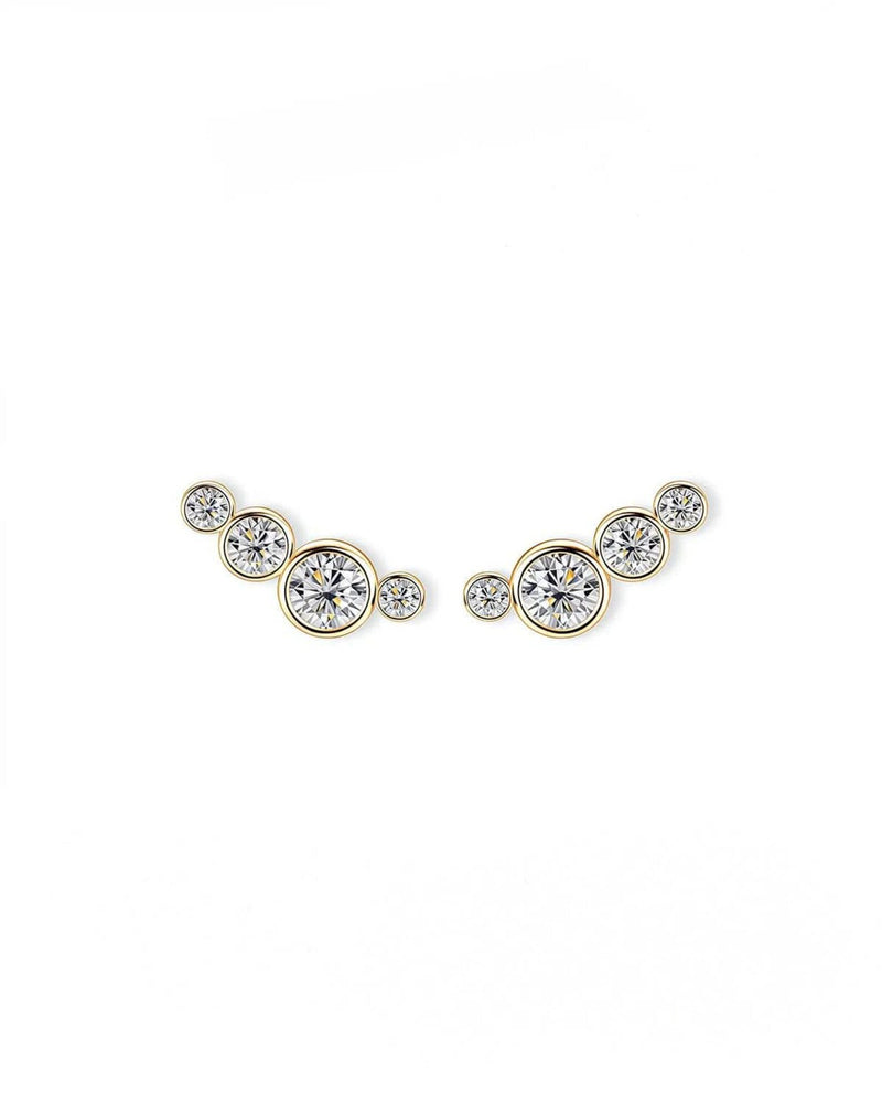14K Solid Gold Four Lab Grown Diamonds Stud Earrings | 14K Solid Gold Stackable Diamond Studs