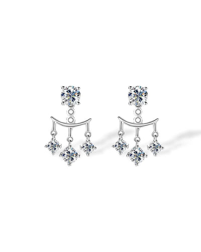 18K Solid Gold 2.4ctw Natural Diamond Split Drop Earrings