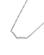 14K Solid Gold V Shaped Lab Grown Diamond Necklace | 14K Solid Gold Minimal Layered Pendant Necklace