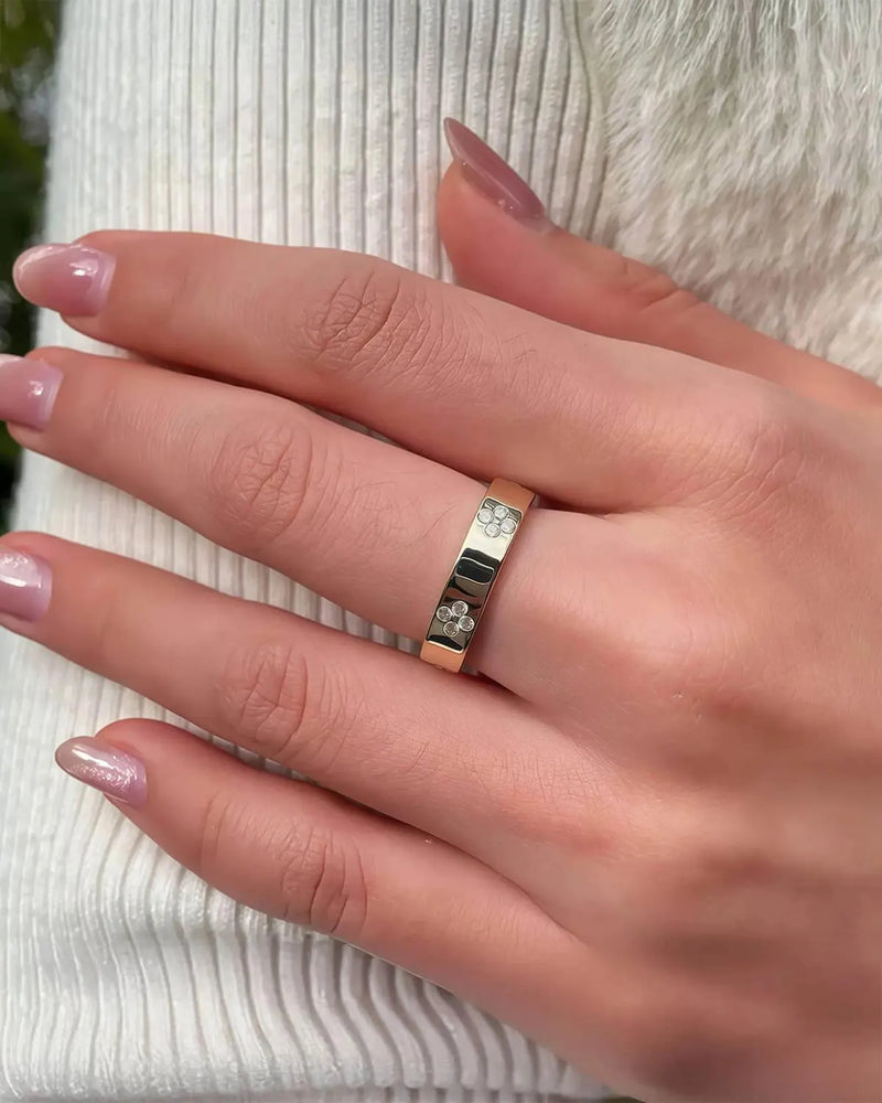 14K 0.3ct Natural Diamond Wedding Band