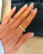 18K Solid Gold Stackable Twist Design 0.8ct Lab Grown Diamond Ring - Detail | Riyanika Jewels