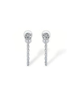 14K Solid Gold Natural Diamond Chain Drop Stud Earrings