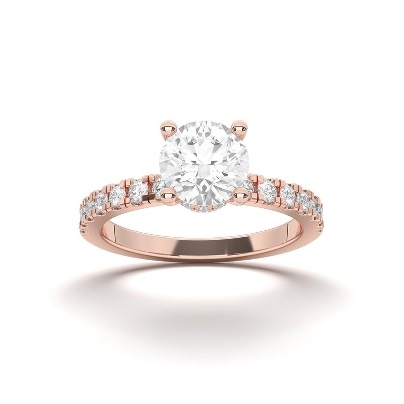 14K 1ct Natural Diamond Round Cut Solitaire Engagement Ring