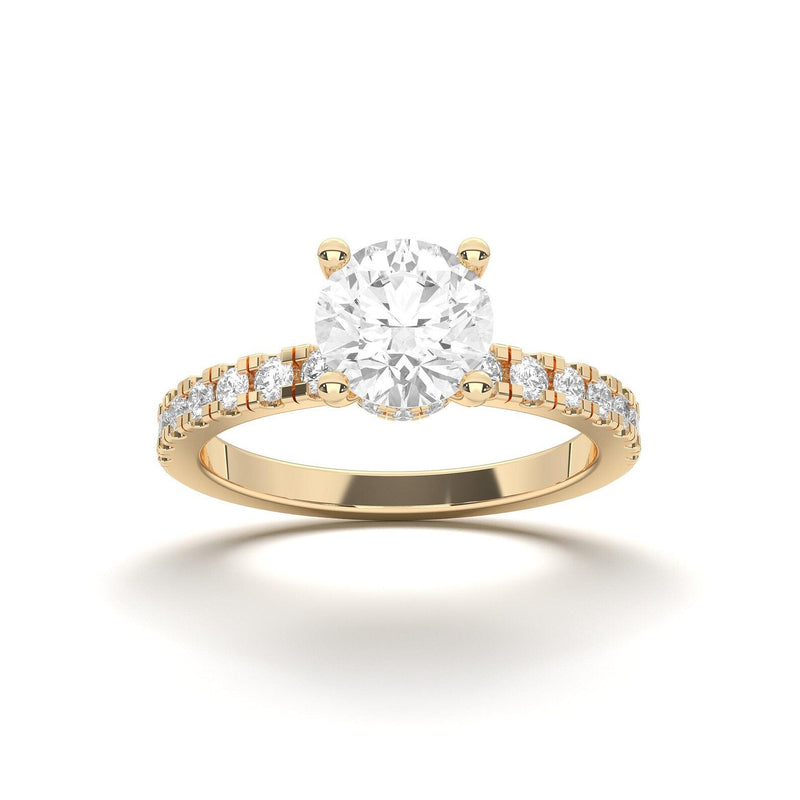 14K 1ct Lab Grown Diamond Round Cut Solitaire Engagement Ring