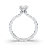 1 CT Round Cut Halo Natural Diamond Solitaire Engagement Ring in 18K Solid Gold - Detail | Riyanika Jewels