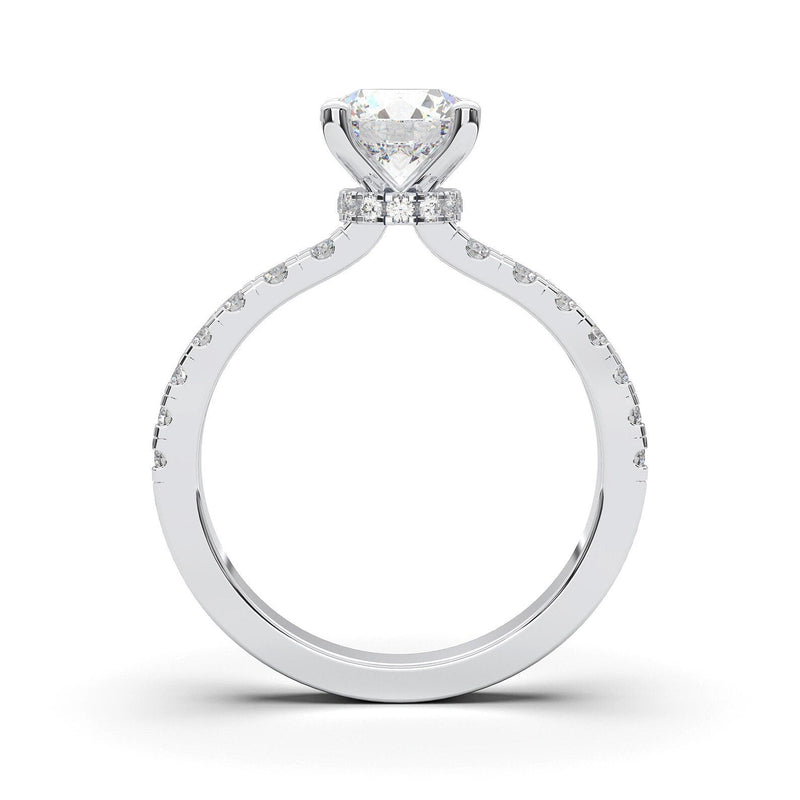 14K 1ct Natural Diamond Round Cut Solitaire Engagement Ring