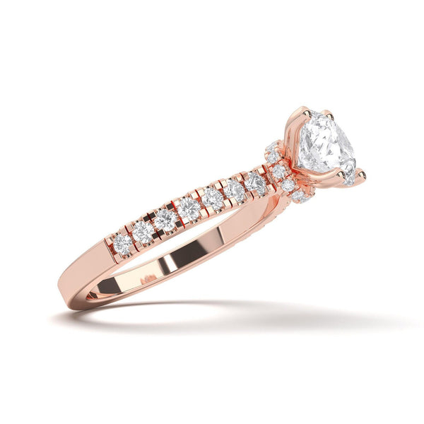 14K 1ct Lab Grown Diamond Round Cut Solitaire Engagement Ring
