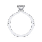 14K 1ct Lab Grown Diamond Marquise Cut Solitaire Half Eternity Ring