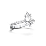 14K 1ct Lab Grown Diamond Marquise Cut Solitaire Half Eternity Ring