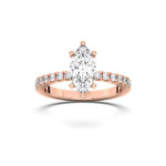 18K Solid Gold 1ct Marquise Cut Halo Natural Diamond Solitaire Engagement Ring | Half - Alternate Angle | Riyanika Jewels