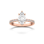 14K 1ct Lab Grown Diamond Marquise Cut Solitaire Half Eternity Ring