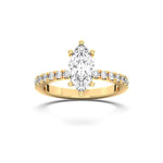 14K 1ct Lab Grown Diamond Marquise Cut Solitaire Half Eternity Ring
