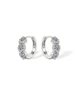 14K Lab Grown Diamond Three Stone Hoop Earrings
