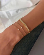 18K Solid Gold 1.2ct Lab Grown Diamond Wave Bracelets - Side View | Riyanika Jewels