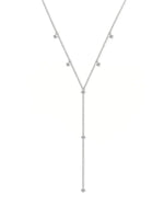 14K Solid Gold Y-Shaped Natural Diamond Necklace | Elegant Sparkling Lariat Necklace
