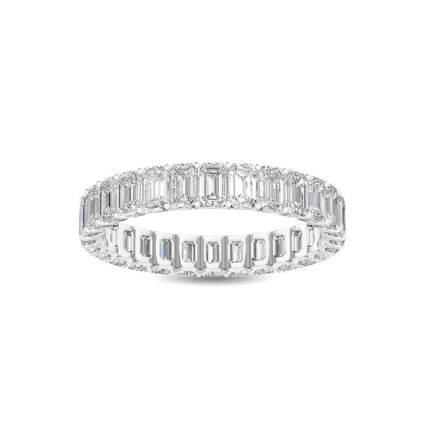 14K 3ct Lab Grown Diamond Emerald Cut Eternity Band