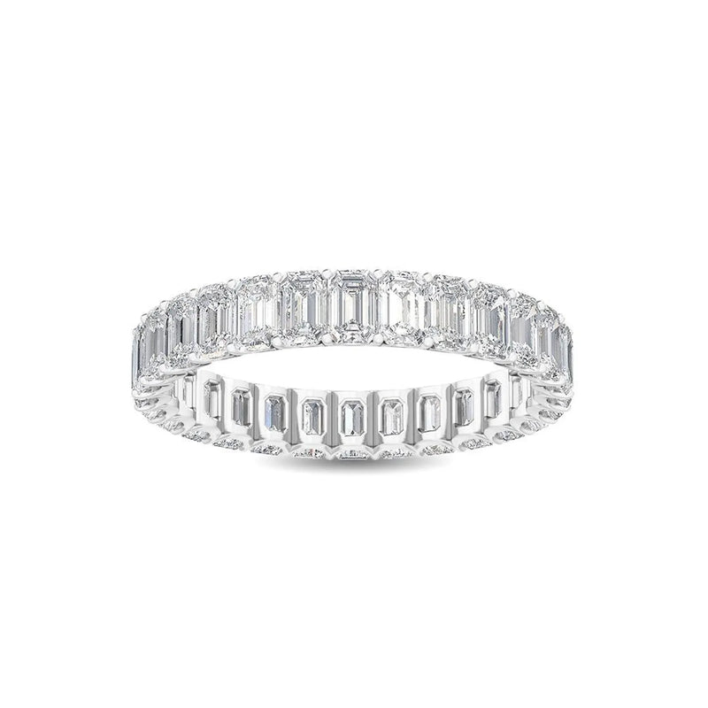 14K 3ct Natural Diamond Emerald Cut Eternity Band