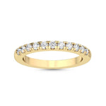 18K Solid Gold 0.32Ct Natural Diamond Half Eternity Band | 18K Gold Round Cut Stackable Wedding - Detail | Riyanika Jewels