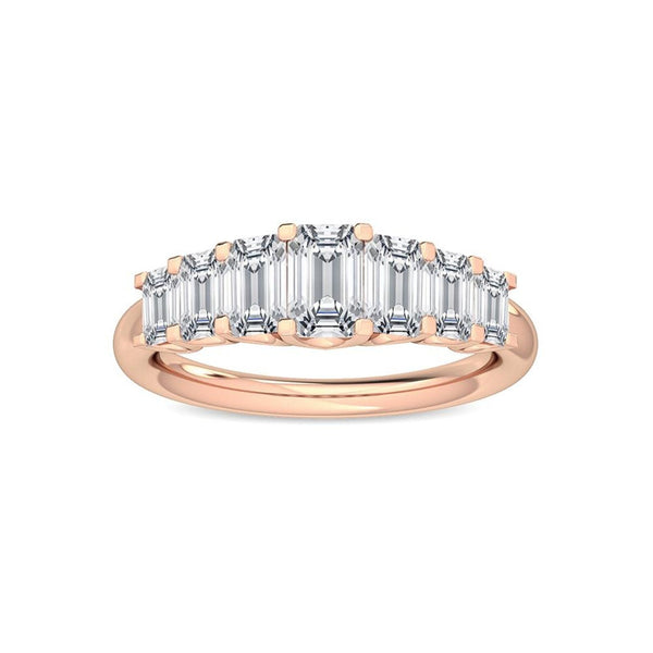 14K 1.7ct Lab Grown Diamond Emerald Cut Wedding Band
