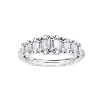 1.70Ct Emerald Cut Natural Diamond Wedding Band in 18K Solid Gold