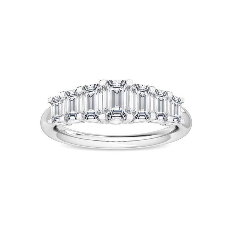 14K 1.7ct Lab Grown Diamond Emerald Cut Wedding Band