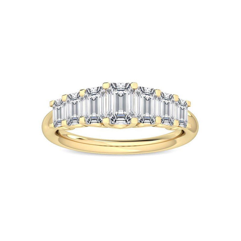 14K 1.7ct Lab Grown Diamond Emerald Cut Wedding Band