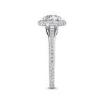 1.55 CTW Double Halo & Pavé Round Lab Grown Diamond Engagement Ring in 18K Solid Gol - View 6