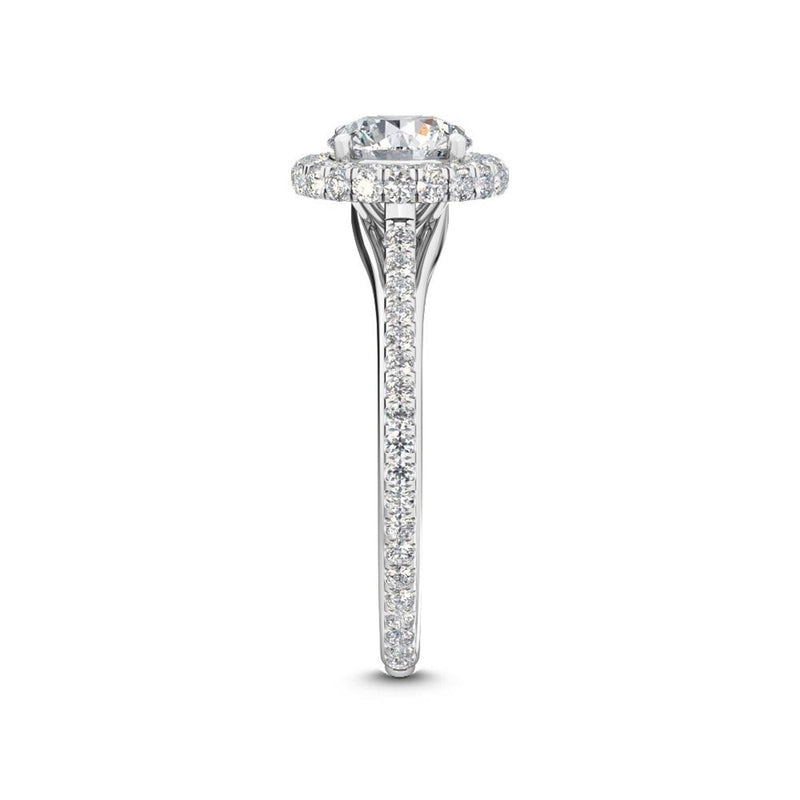 14K 1.55ct Lab Grown Diamond Round Cut Halo Engagement Ring