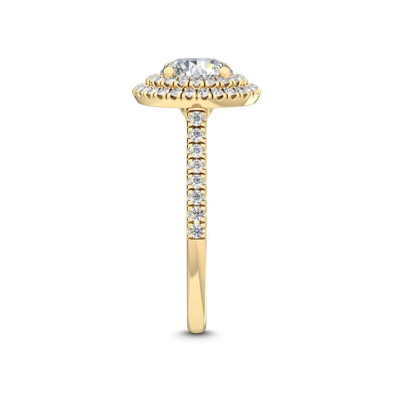 14K 1.55ct Lab Grown Diamond Round Cut Halo Engagement Ring