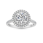 14K 1.55ct Lab Grown Diamond Round Cut Halo Engagement Ring