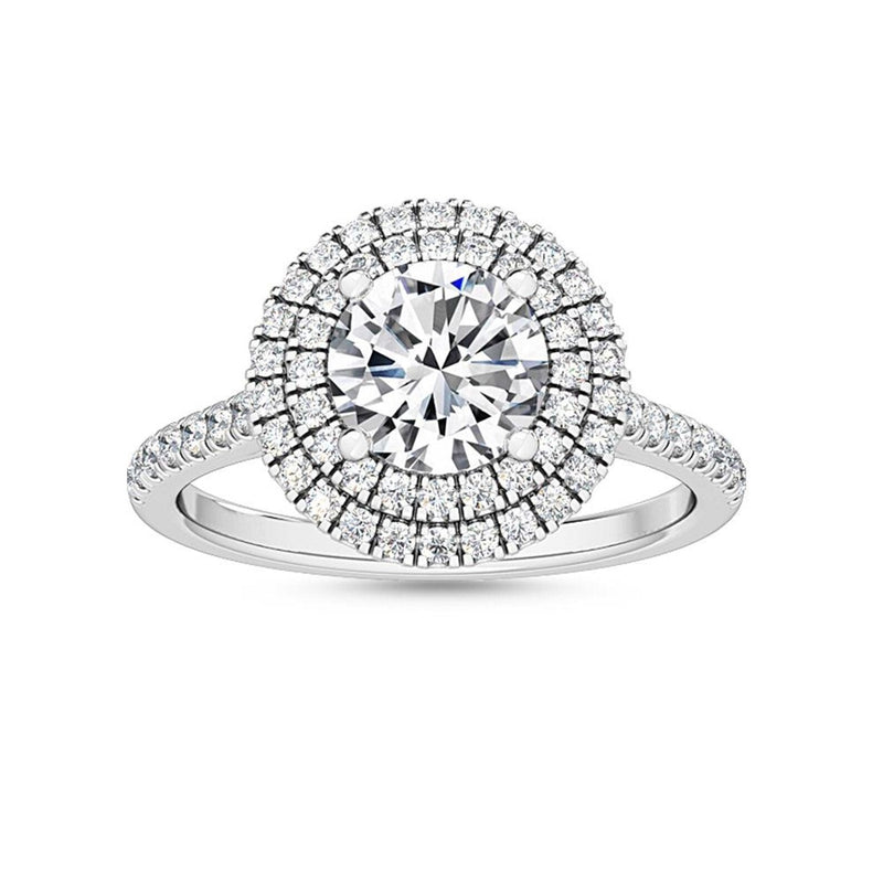 14K 1.55ct Lab Grown Diamond Round Cut Halo Engagement Ring