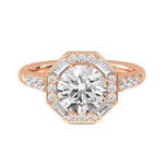 14K 1.96ct Lab Grown Diamond Round Cut Side Stone Engagement Ring