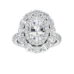14K 3.94ct Lab Grown Diamond Oval Cut Halo Engagement Ring
