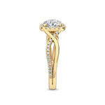 14K 1.13ct Lab Grown Diamond Round Cut Halo Engagement Ring