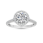 14K 1.11ct Lab Grown Diamond Round Brilliant Cut Halo Engagement Ring