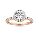 14K 1.5ct Natural Diamond Round Cut Halo Engagement Ring