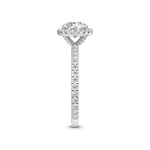 18K Solid Gold 1.58 Ct Round Cut Lab Grown Diamond Halo Engagement Ring - Alternate Angle