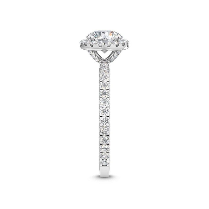 14K 1.5ct Natural Diamond Round Cut Halo Engagement Ring