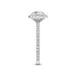 1.54 Carat Round Halo Pavé Natural Diamond Engagement Ring in 18K Gold - View 7 | Riyanika Jewels