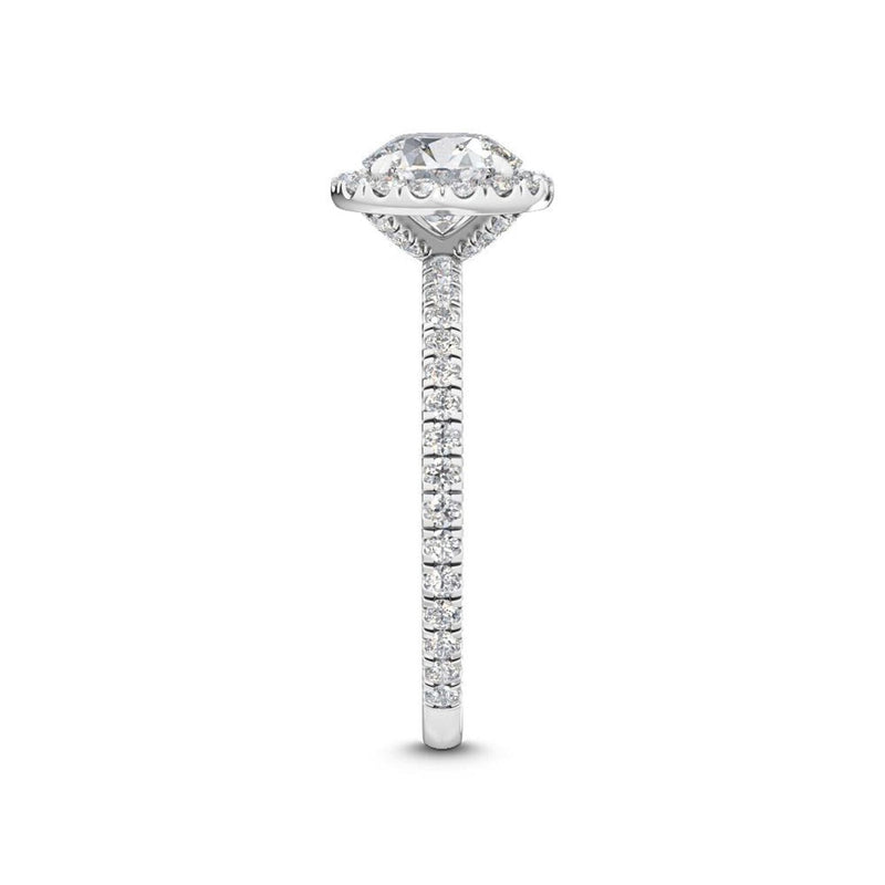 14K 1.5ct Natural Diamond Round Cut Halo Engagement Ring