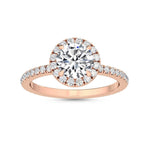 14K 1.54ct Lab Grown Diamond Round Cut Halo Engagement Ring
