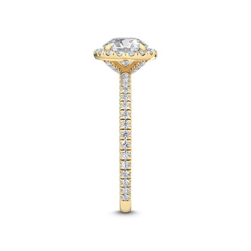 14K 1.5ct Natural Diamond Round Cut Halo Engagement Ring
