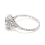 14K 1.5ct Natural Diamond Round Cut Halo Engagement Ring