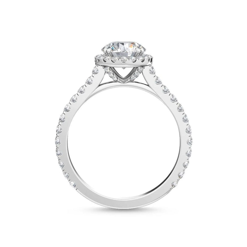 14K 1.5ct Natural Diamond Round Cut Halo Engagement Ring